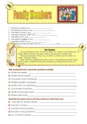 English Worksheet: Family Member