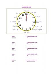 English worksheet: Telling the time 