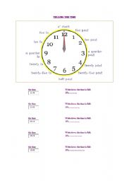 English Worksheet: Telling the time 