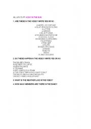 English Worksheet: A DAY IN THE SUN. VIDEO ACTIVITY