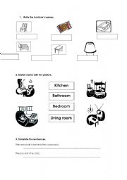 English worksheet: My house