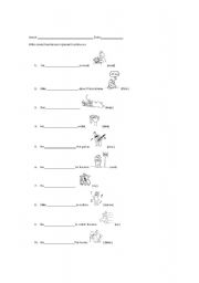 English worksheet: present progressive activity