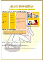 English Worksheet: parents and education