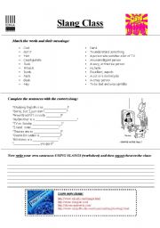 English Worksheet: Slang class worksheet