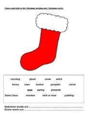 English worksheet: Christmas stocking