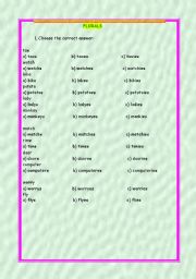 English worksheet: plurals