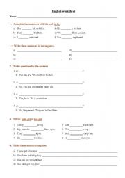 English worksheet: To be and have got