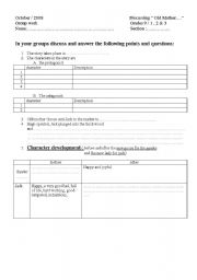 English worksheet: Discussion; Old Mother Goose