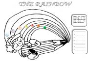 English Worksheet: Colours- The Rainbow