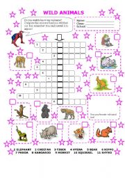 English Worksheet: WILD ANIMALS