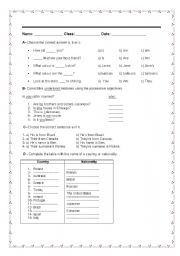English Worksheet: countries 
