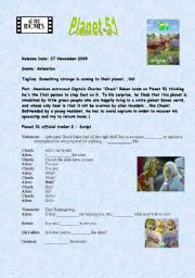 English Worksheet: Planet 51 Official Trailer 2