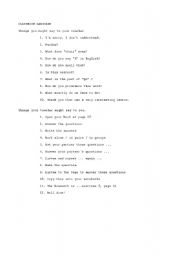 English worksheet: Classroom language