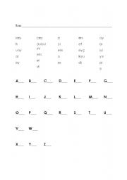 English worksheet: Alphabet worksheet