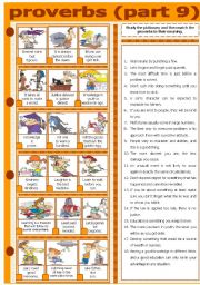 English Worksheet: PROVERBS - PART 9