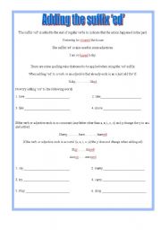 English Worksheet: Adding the ed suffix