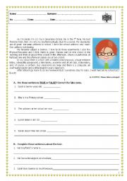 English Worksheet: Test - School