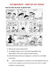 English Worksheet: Environmental problems - deforestation