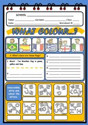 English Worksheet: FLAGS AND COLOURS