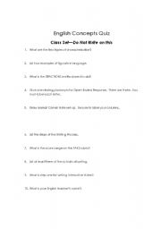 English worksheet: English Concepts