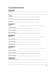 Write a 5 Paragraph Essay-worksheet