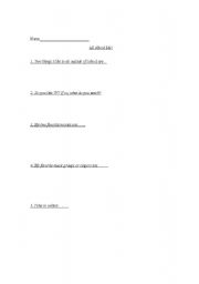 English Worksheet: Interest Inventory