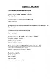 English Worksheet: superlative adjectives