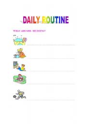 English worksheet: DAILY ROUTINE