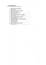 English Worksheet: Indirect Questions