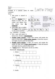 English Worksheet: How to play Scrabble