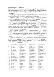 English Worksheet: cloze exercise for intermediate english learners