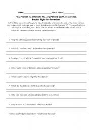 English worksheet: Bachs Fight for Freedom- from the Composer Series videos