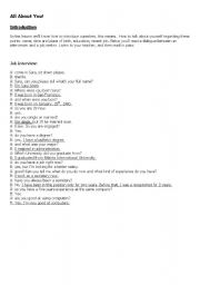 English Worksheet: Job Interview