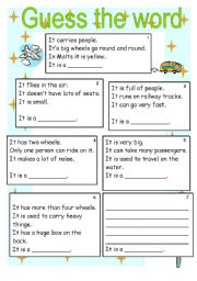 English Worksheet: guess the word