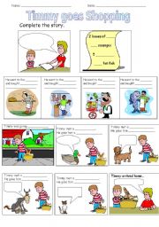 English Worksheet: Timmy goes shopping