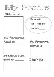 English Worksheet: All About Me