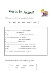 English worksheet: Verbs - Use of the verb do and have