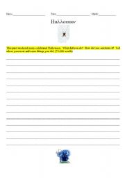 English worksheet: Halloween-Writing Prompt