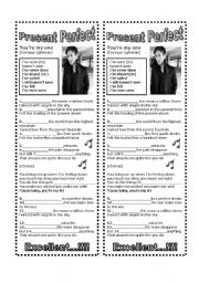 English Worksheet: Present Prefect Tense (Song)