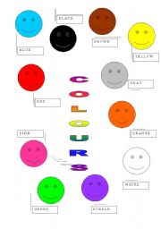 English worksheet: colours smiles