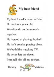 English Worksheet: My best friend