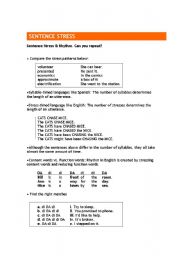 English Worksheet: SENTENCE STRESS