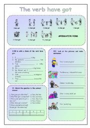 English Worksheet: the verb have got