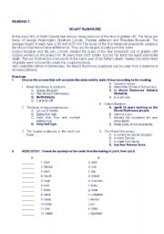 English Worksheet: reading comprehension and vocabulary exercises