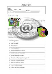 English Worksheet: Sports test