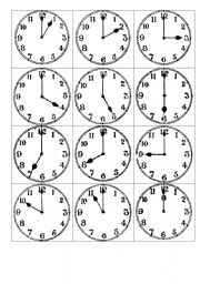 analog clock cards