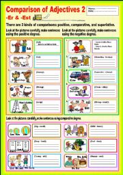 English Worksheet: Comparison of Adjectives 2 -er & -est