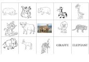English worksheet: ANIMAL MEMORY GAME