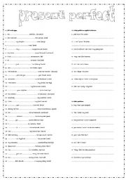 English Worksheet: Present Perfect.