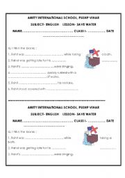 English Worksheet: save water